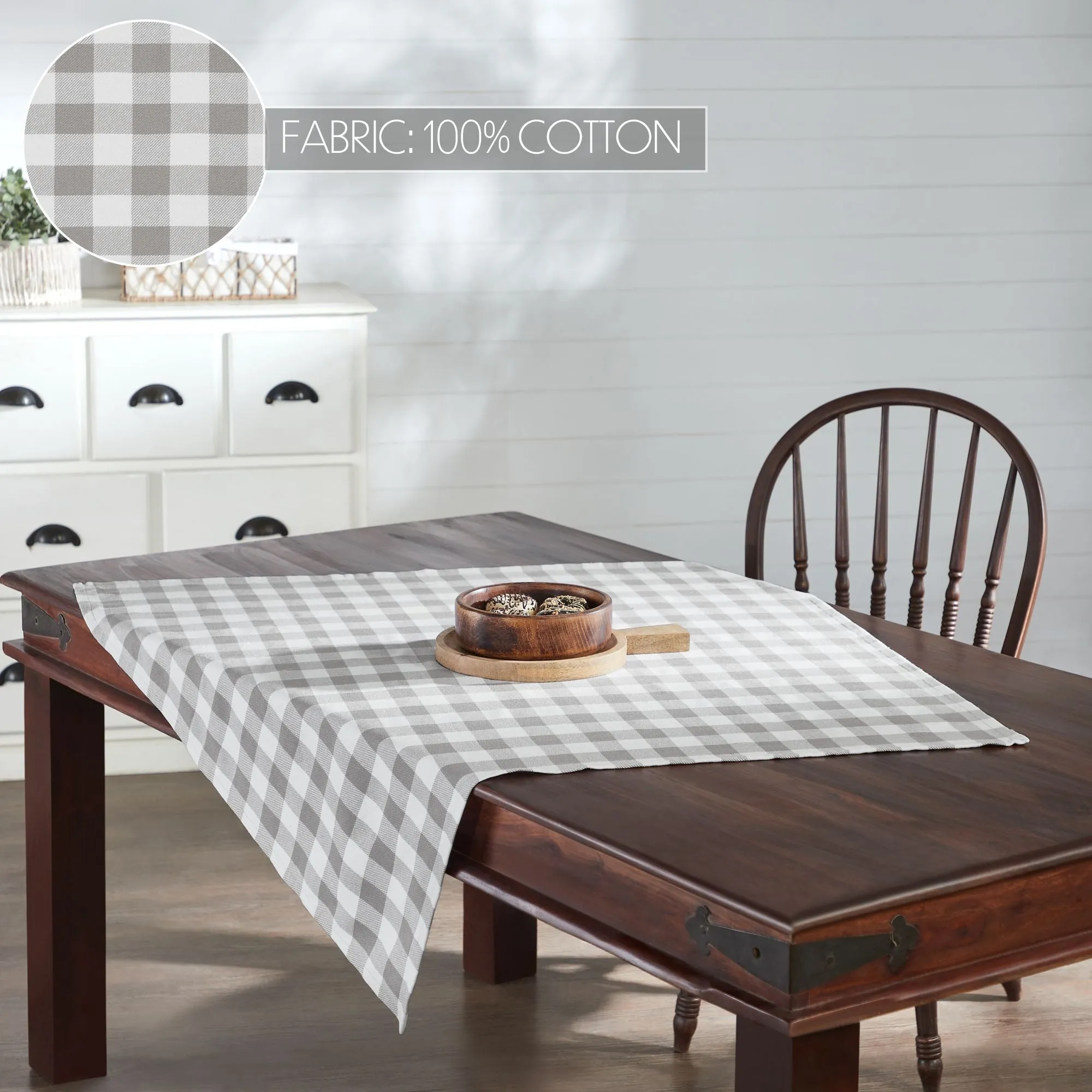 Annie Buffalo Check Grey Table Topper 40x40