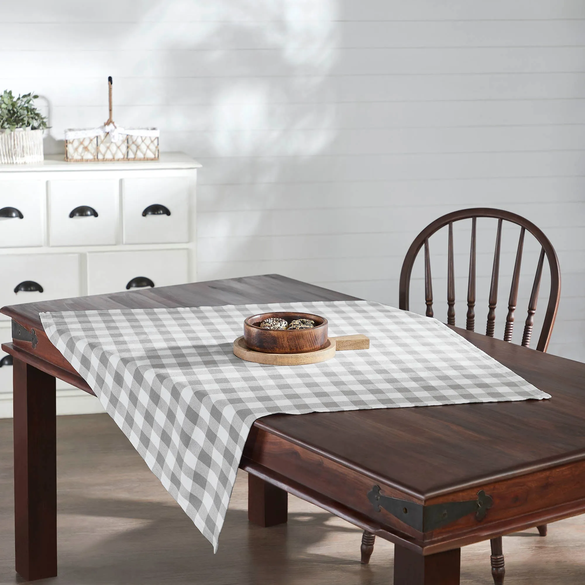 Annie Buffalo Check Grey Table Topper 40x40