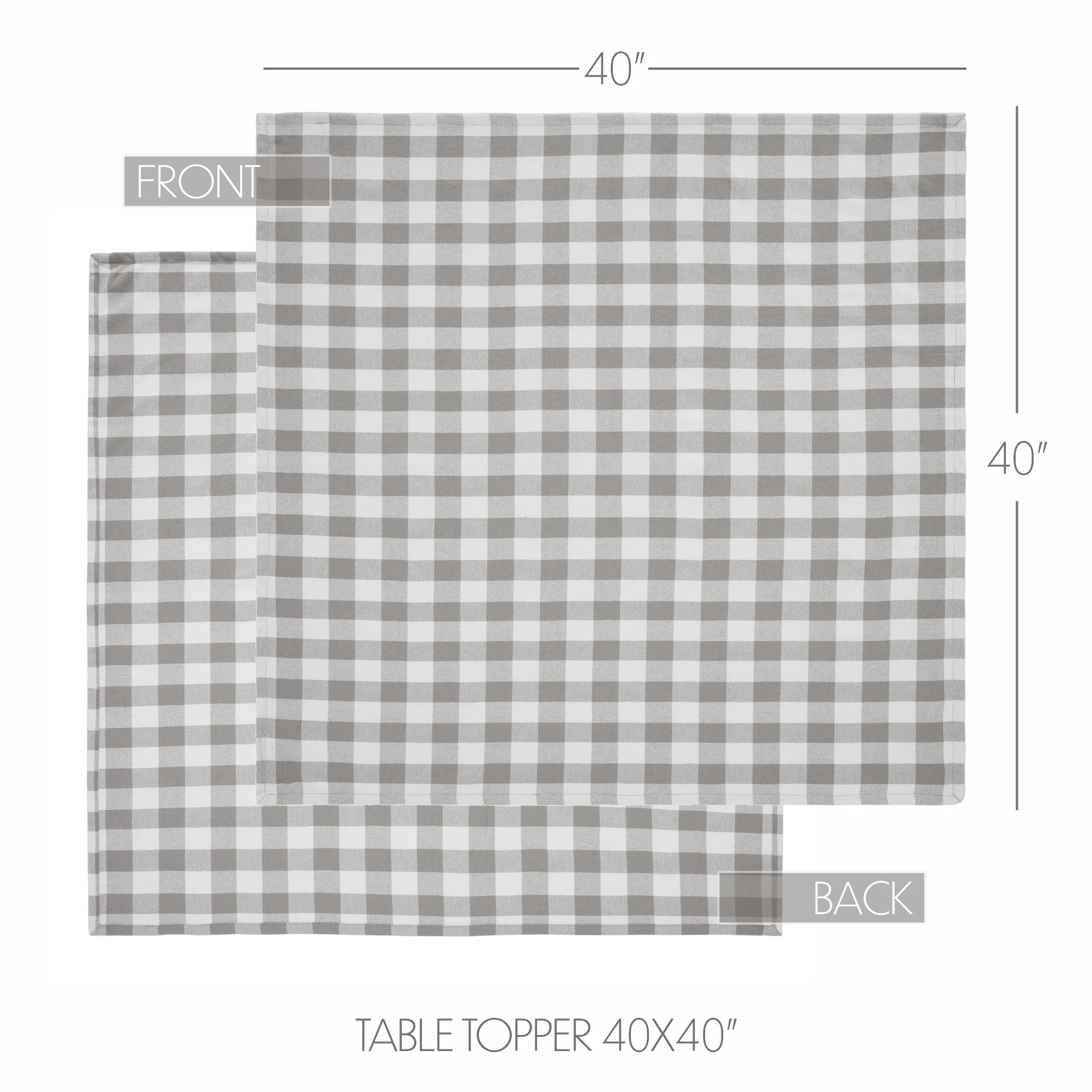 Annie Buffalo Check Grey Table Topper 40x40