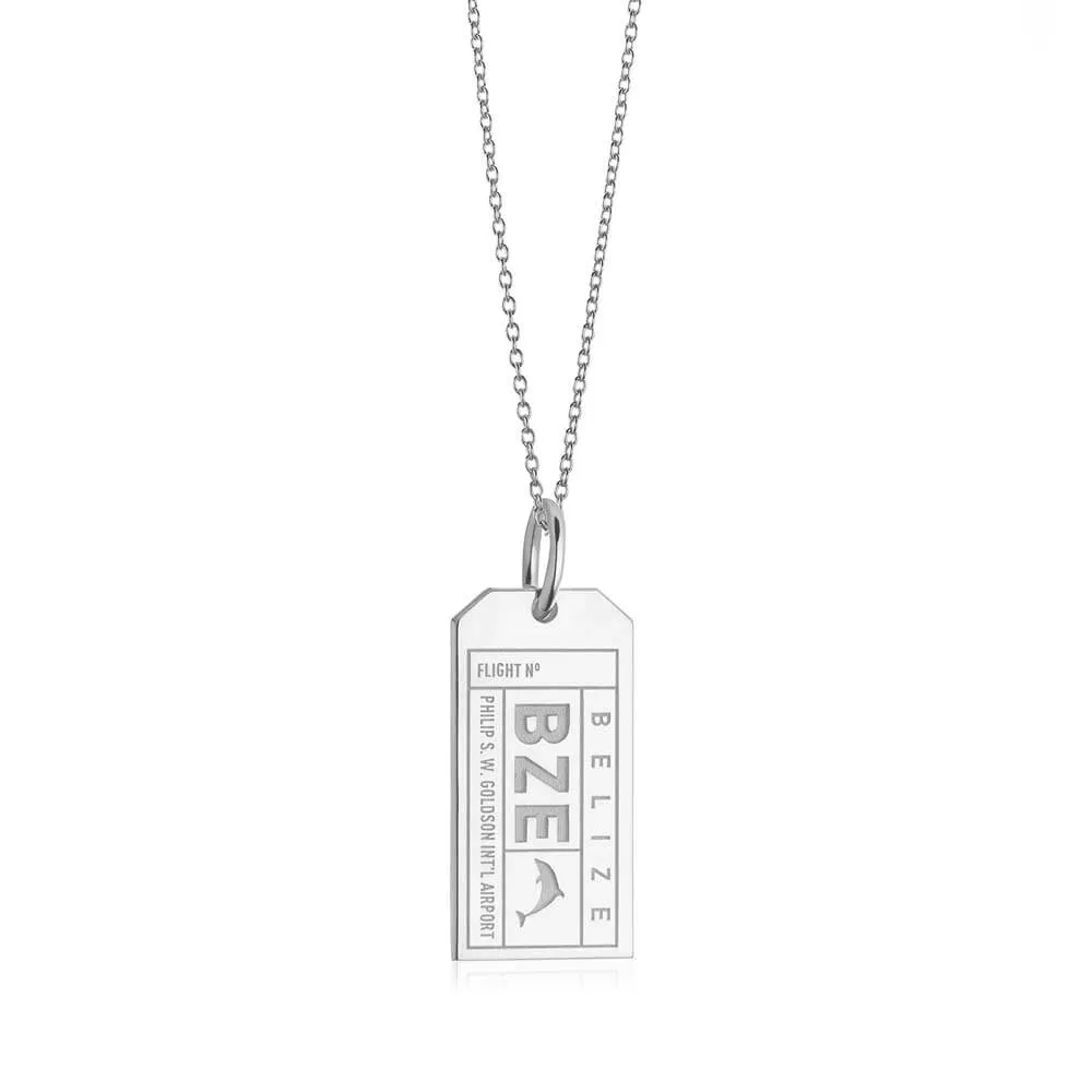 Belize City BZE Luggage Tag Charm Silver