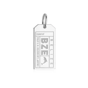 Belize City BZE Luggage Tag Charm Silver