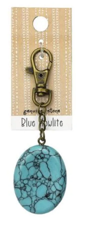 Blue Howlite Wish Stone Key Chain