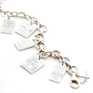 Bracelet Bundle: 12 Silver Luggage Tag Charms