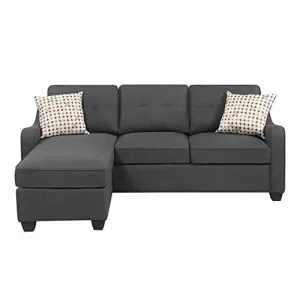 Catalina 4 Seater L Shape Fabric Sofa - Grey