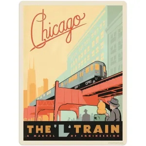 Chicago Illinois L Train Vinyl Sticker