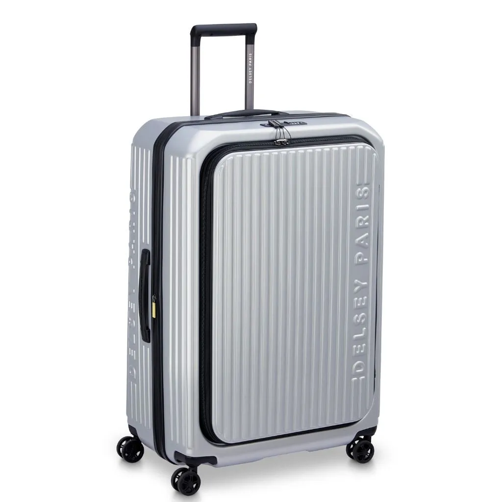 Delsey Securitime ZIP Top Opening 76cm Large Exp Luggage - Silver