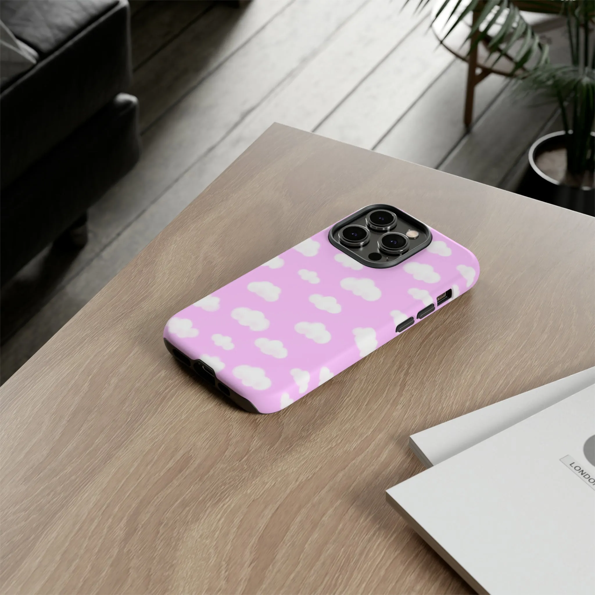 Dreamy Clouds Tough Phone Case (Taffy Pink)