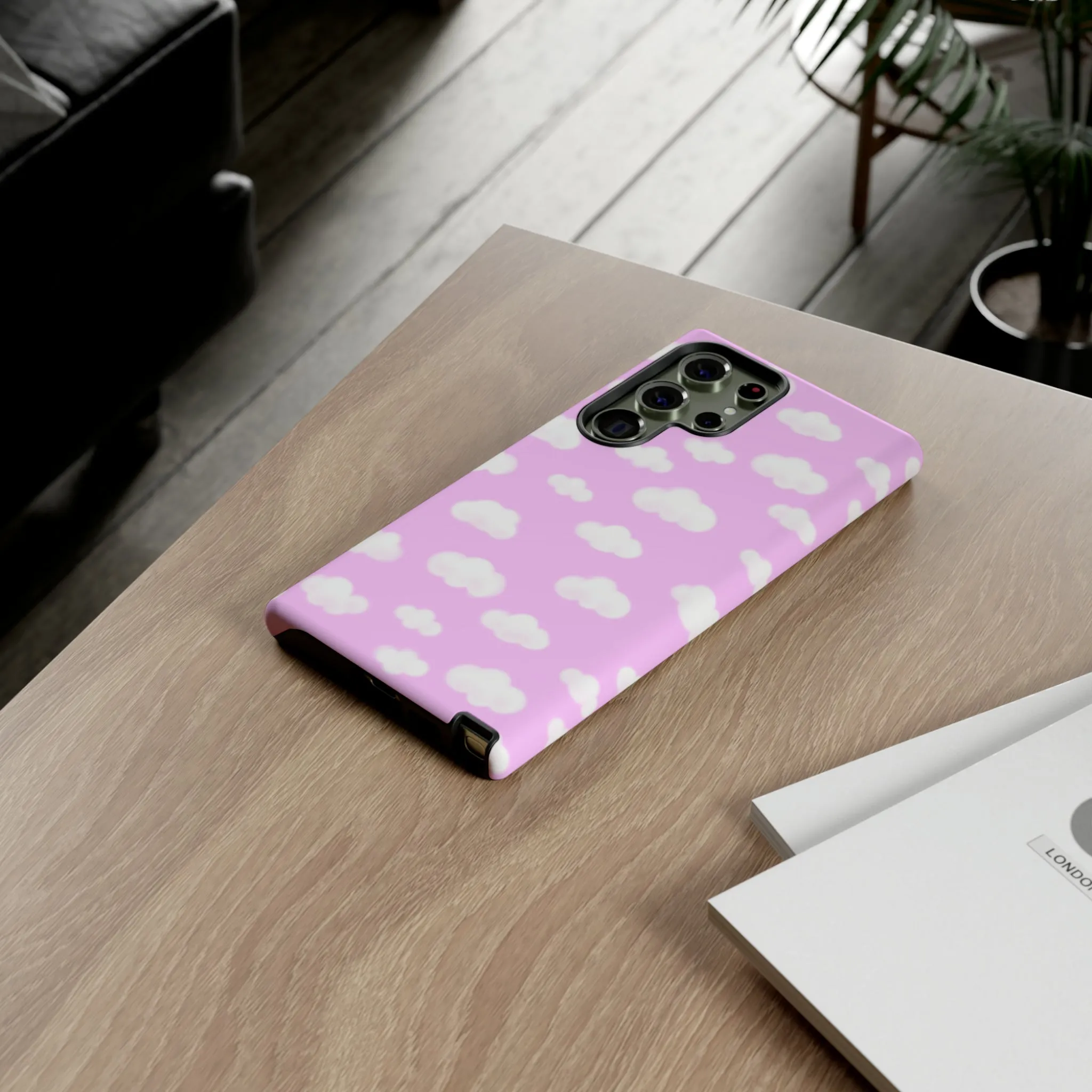 Dreamy Clouds Tough Phone Case (Taffy Pink)