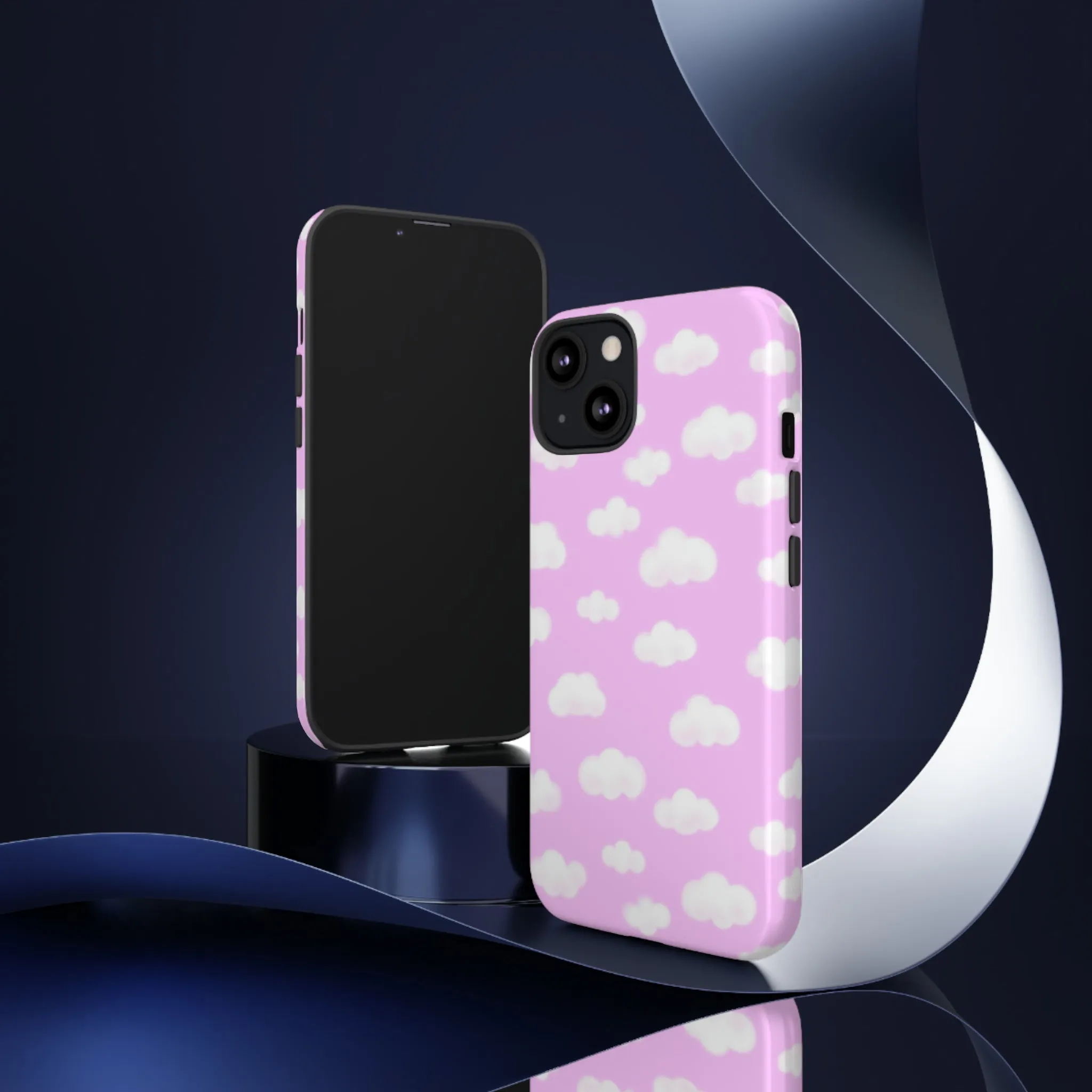 Dreamy Clouds Tough Phone Case (Taffy Pink)