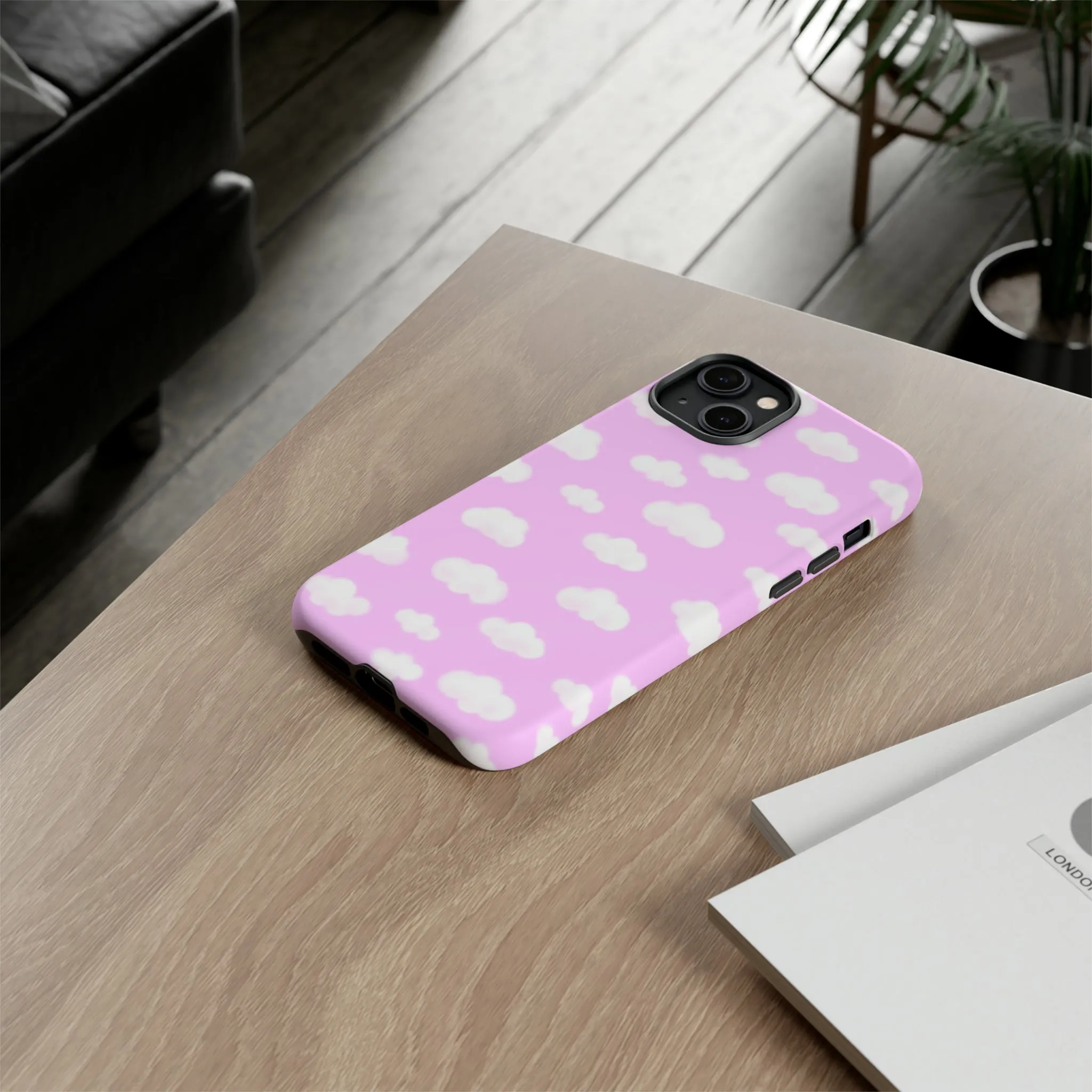 Dreamy Clouds Tough Phone Case (Taffy Pink)