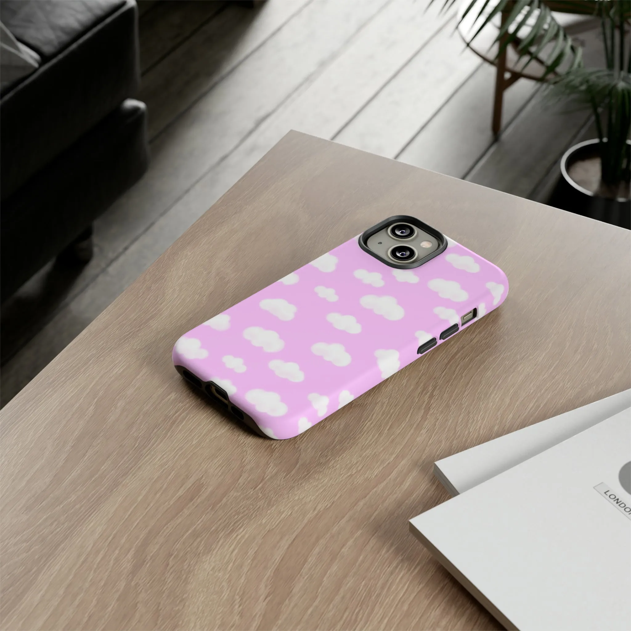 Dreamy Clouds Tough Phone Case (Taffy Pink)