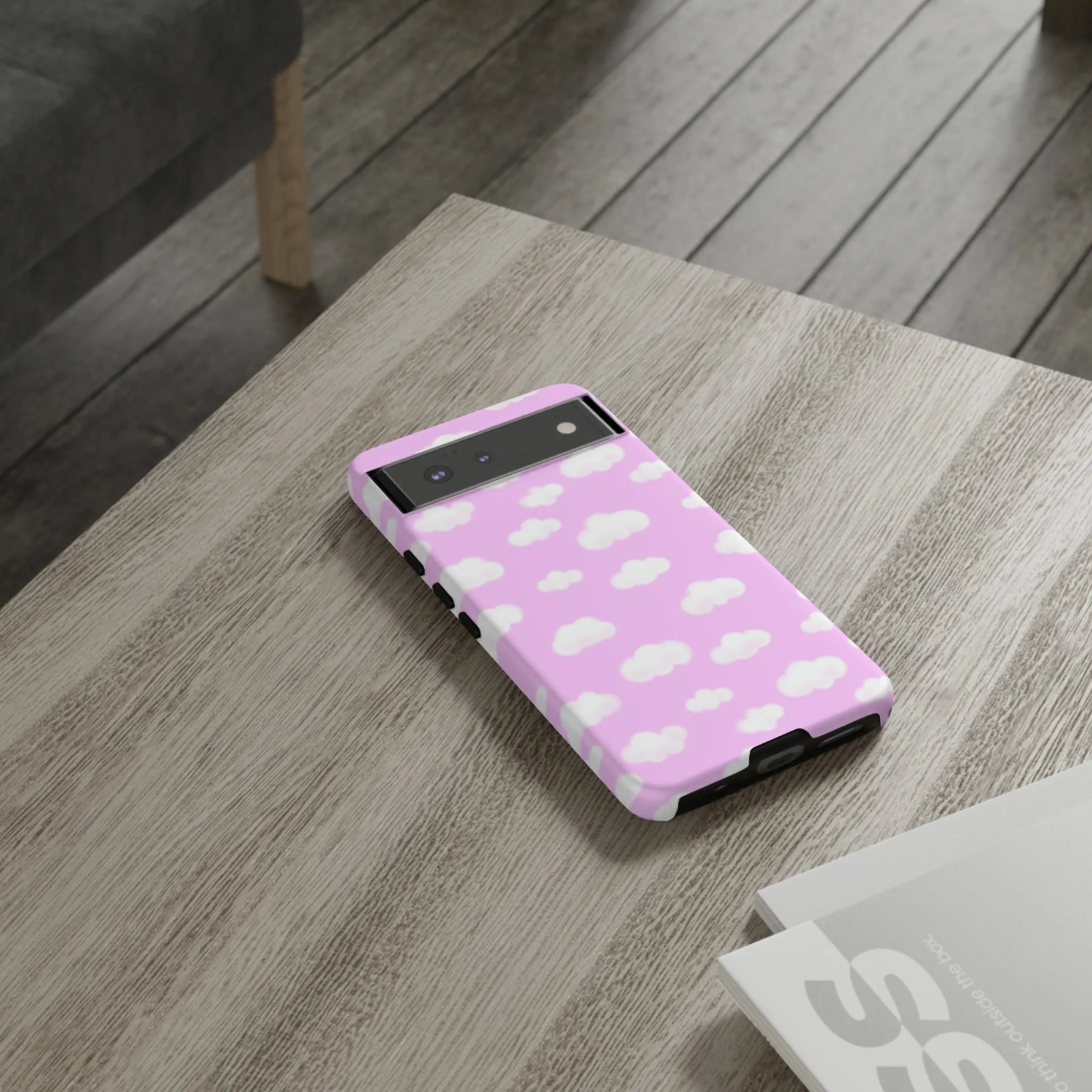 Dreamy Clouds Tough Phone Case (Taffy Pink)