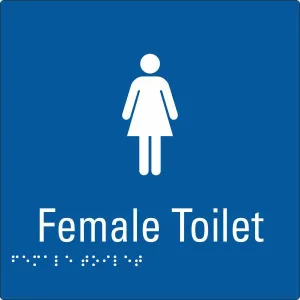 Female Toilet blue Braille Sign