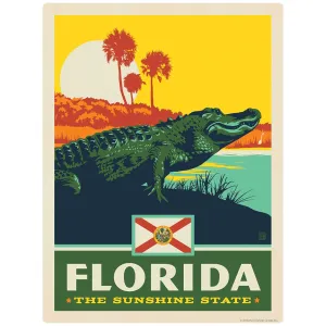 Florida Sunshine State Alligator Vinyl Sticker