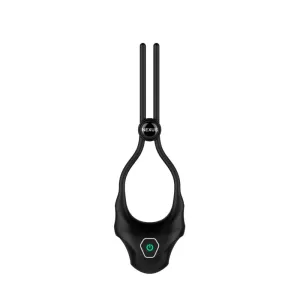 FORGE Vibrating Adjustable Lasso Silicone Cock Ring - Black