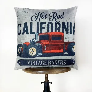 Hot Rod California Vintage Racer  | Pillow Cover | Throw Pillow | Dad Gift | Classic Car | Gift Ideas | Pillow | Hot Rod | Room Décor