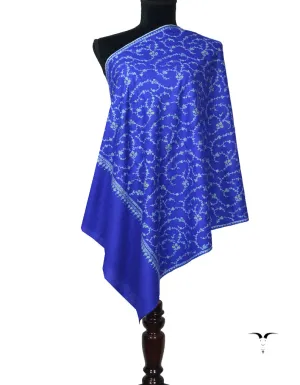 Ink Blue Pashmina Stole In Sozni 5889