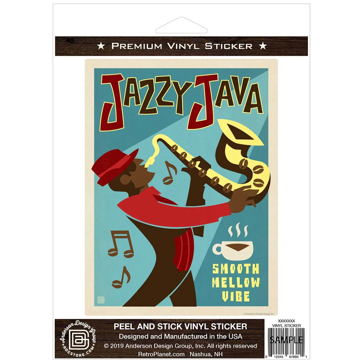 Jazzy Java Coffee Vinyl Sticker