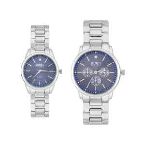 Jones New York Unisex Blue/Silver His & Hers Watch Set