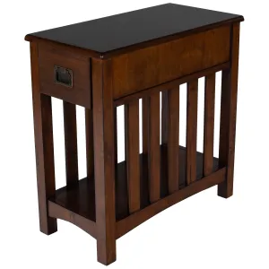 Larina Shaker Wood Side Table in Dark Brown  5216024