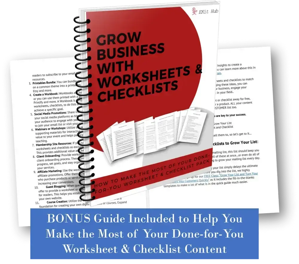 List Building from Scratch Worksheets, Checklists and Guide