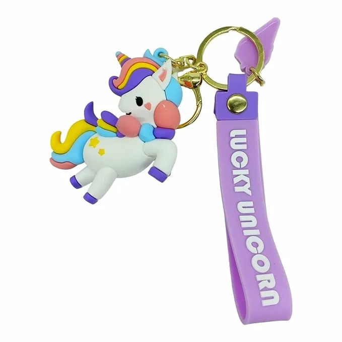 Lucky Unicorn White | 3D Lanyard Keychain | Silicone