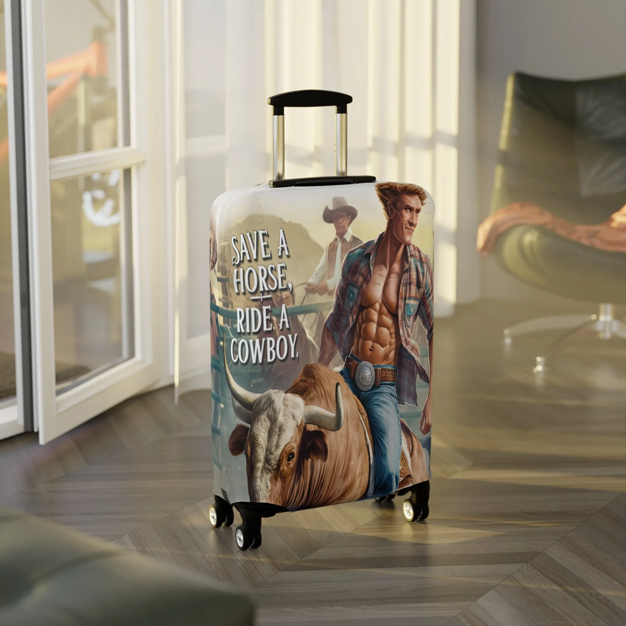 Luggage Cover, Country and Western, Save a  Horse Ride a Cowboy, awd-1681