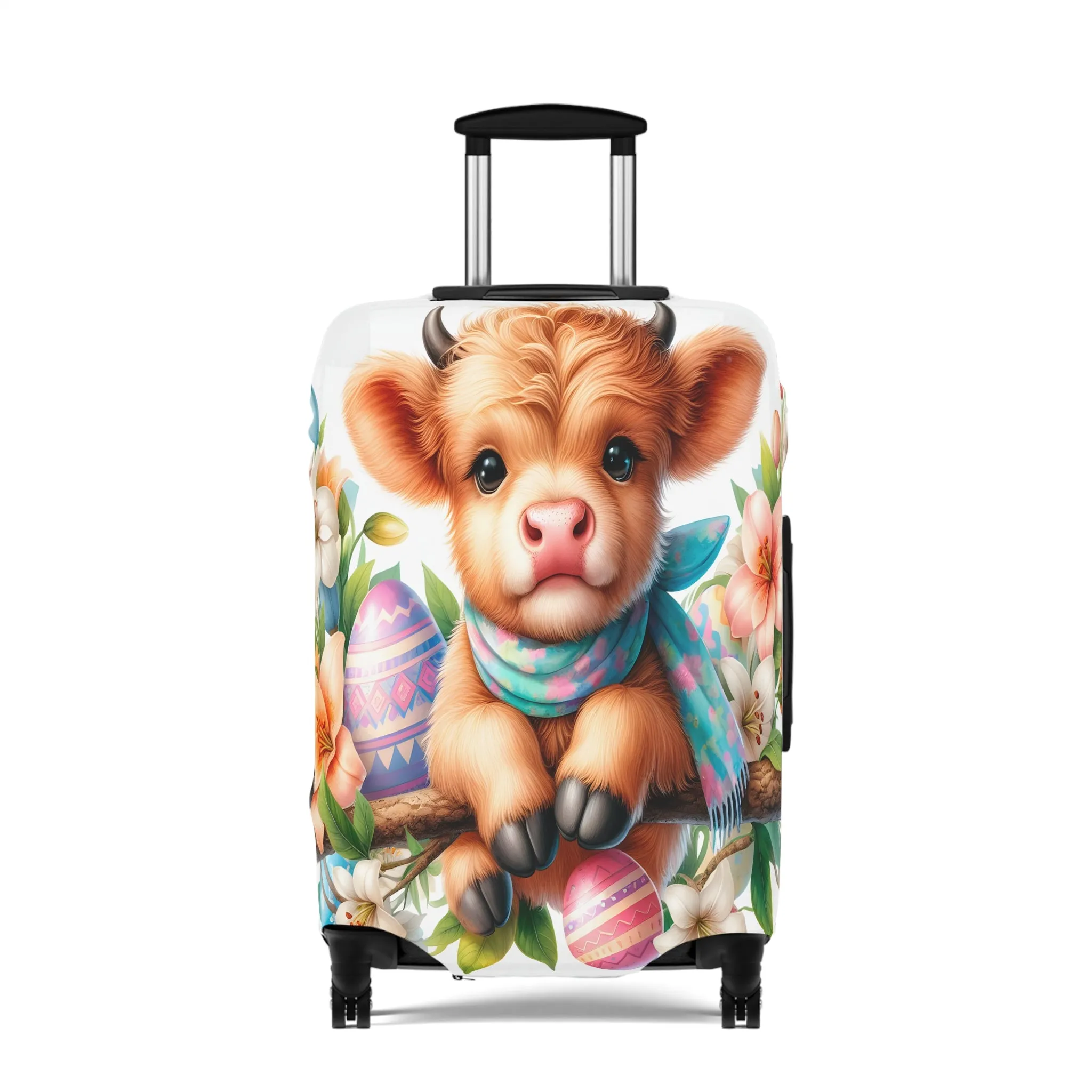 Luggage Cover, Easter, Highland Cow, awd-1604