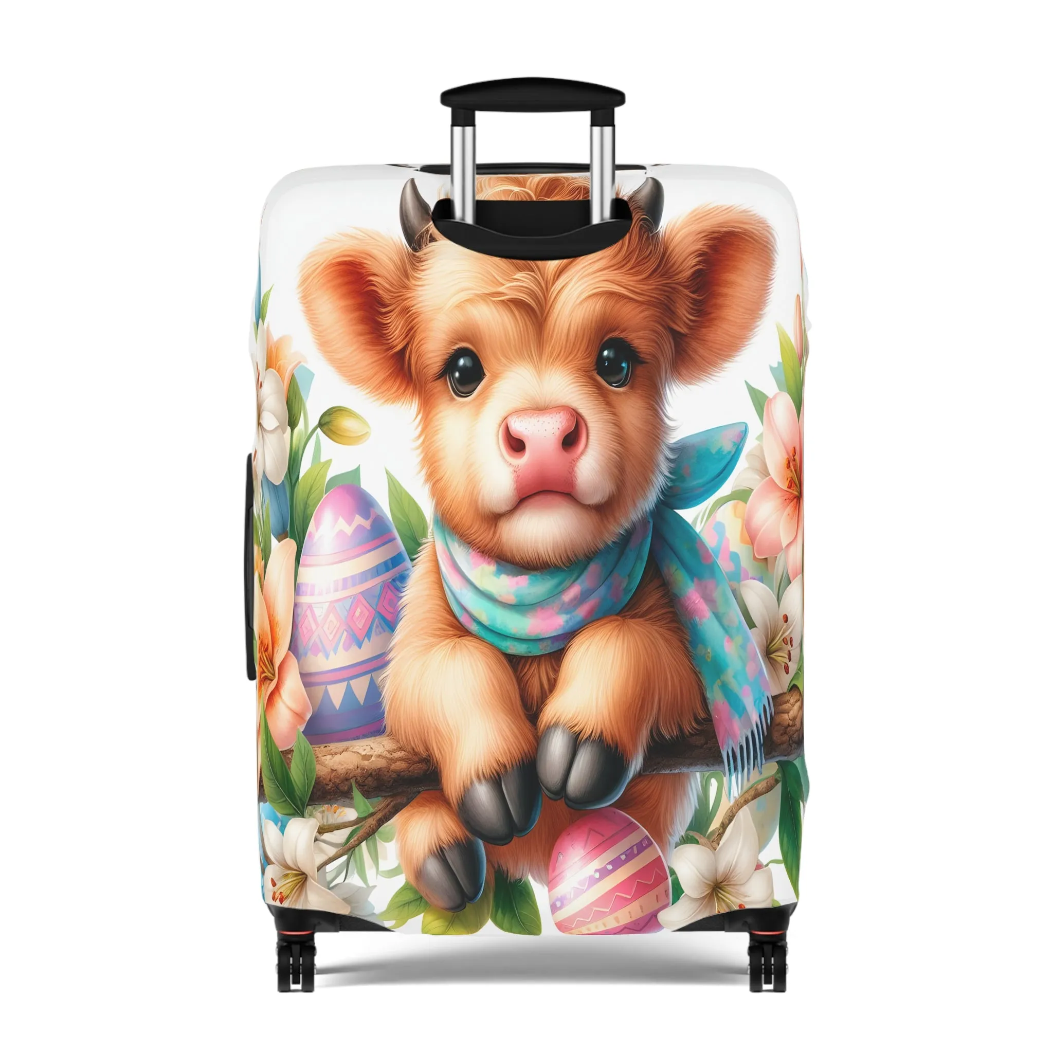 Luggage Cover, Easter, Highland Cow, awd-1604