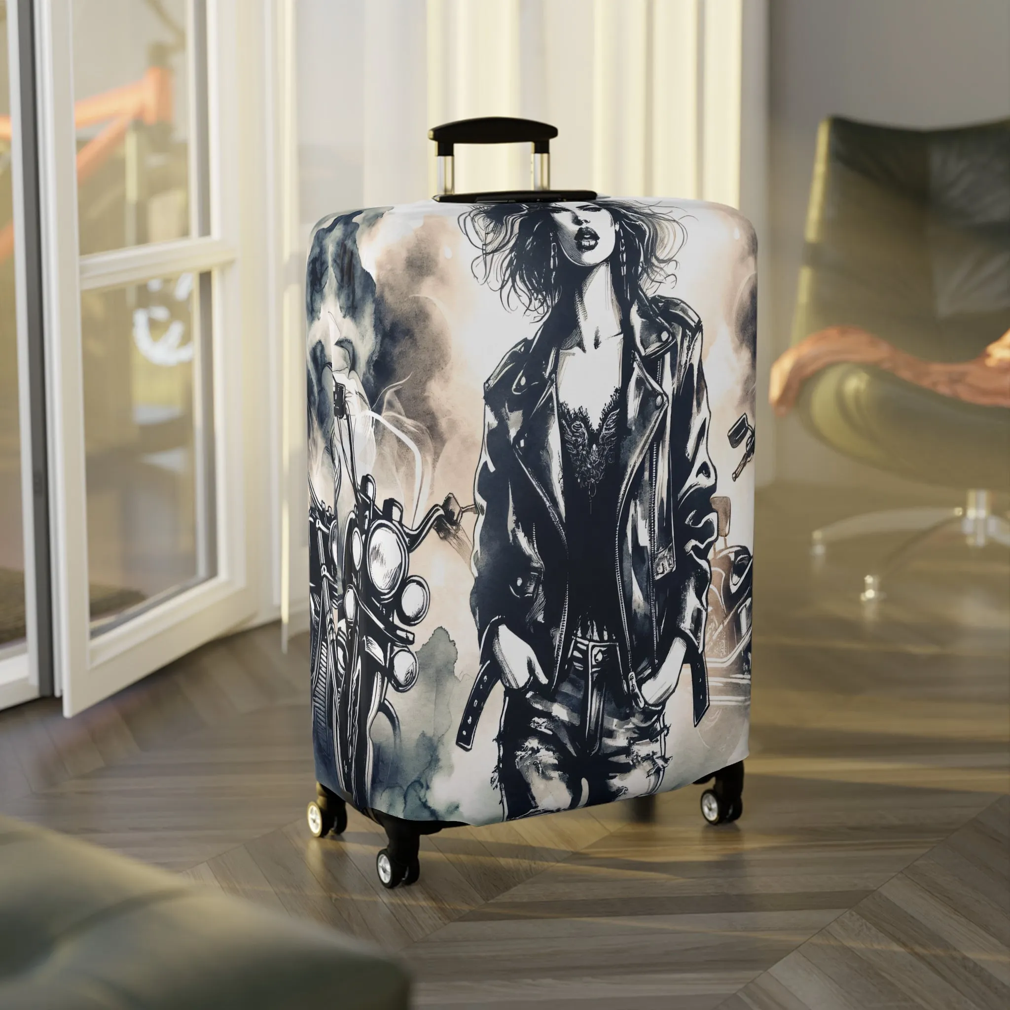 Luggage Cover, Girl Motorbike, awd-1737