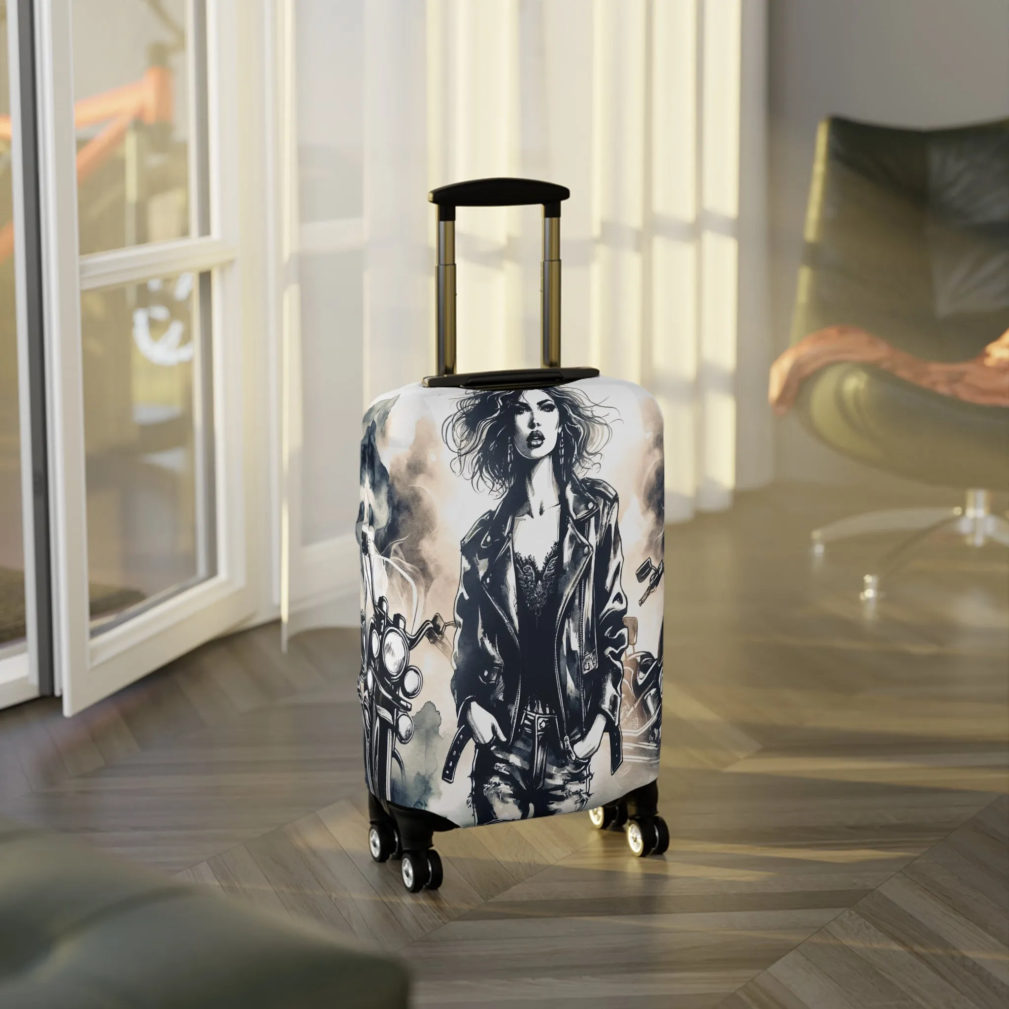 Luggage Cover, Girl Motorbike, awd-1737