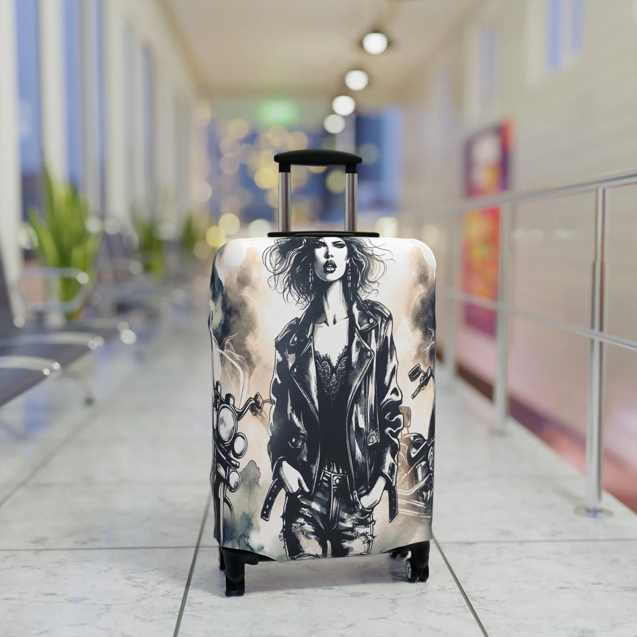 Luggage Cover, Girl Motorbike, awd-1737