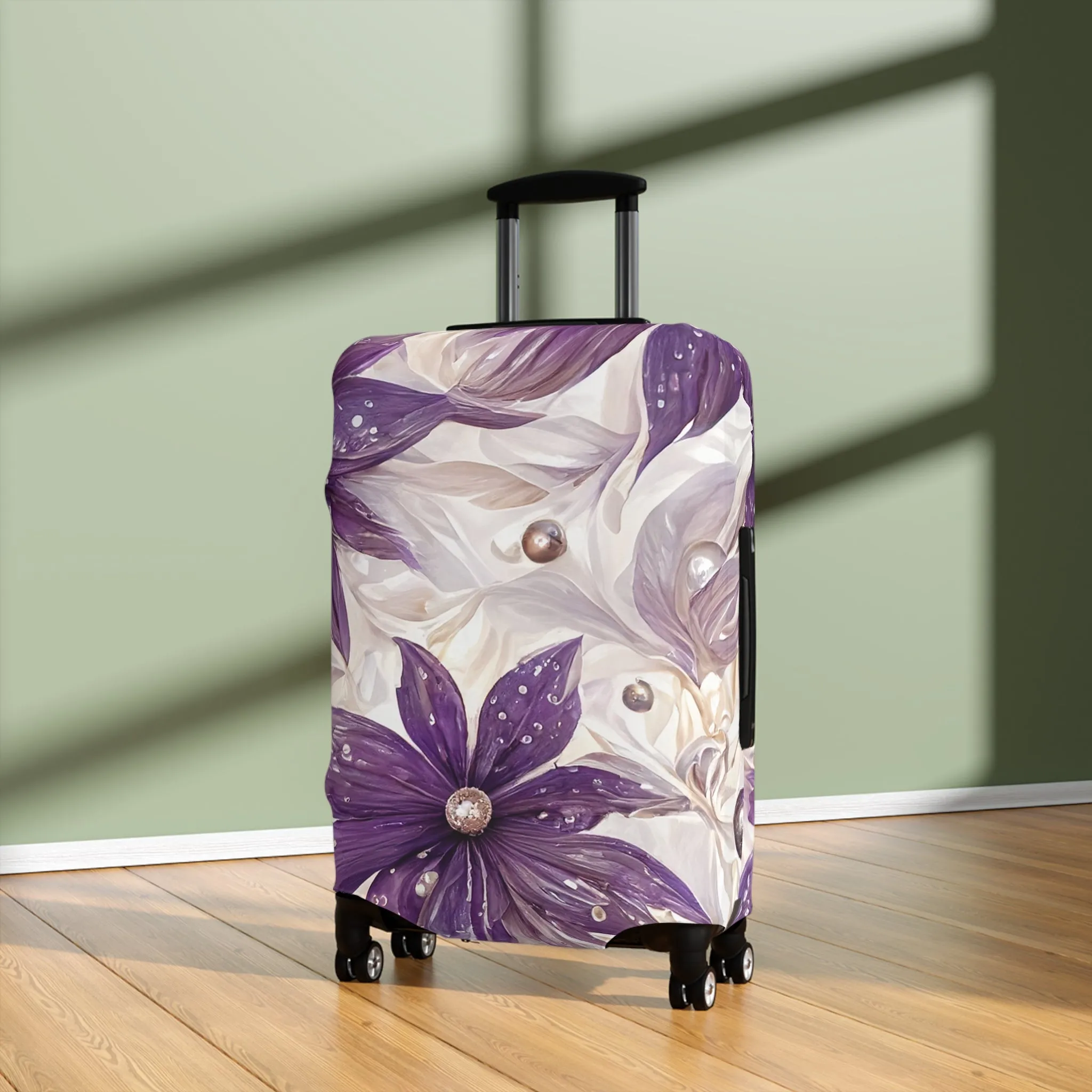 Luggage Cover, Purple Floral