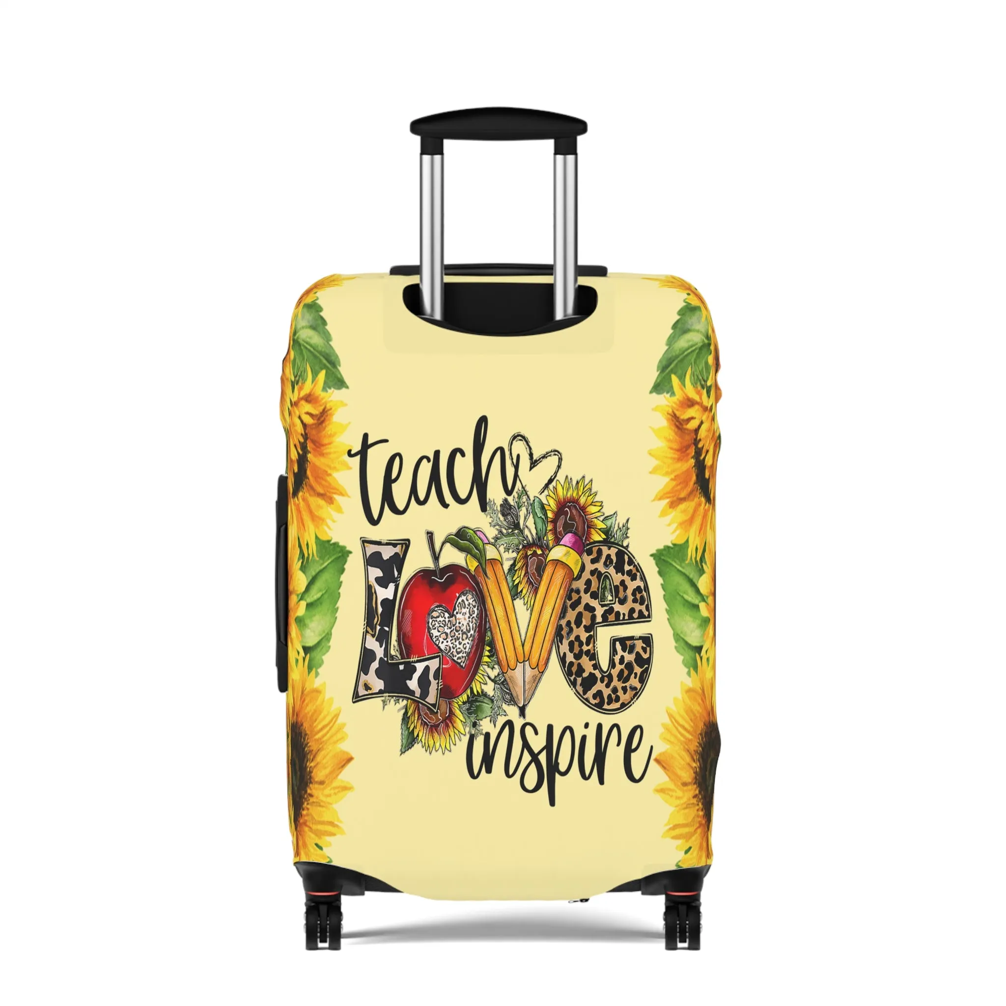 Luggage Cover, Teacher, Sunflowers, Teach, Love, Inspire, awd-1756