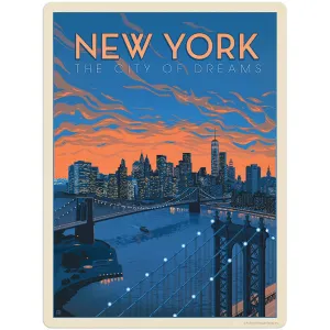 New York City of Dreams Vinyl Sticker