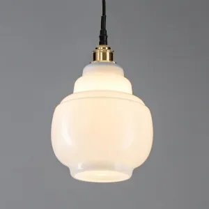 Old School Electric Barrel opal glass bathroom pendant light