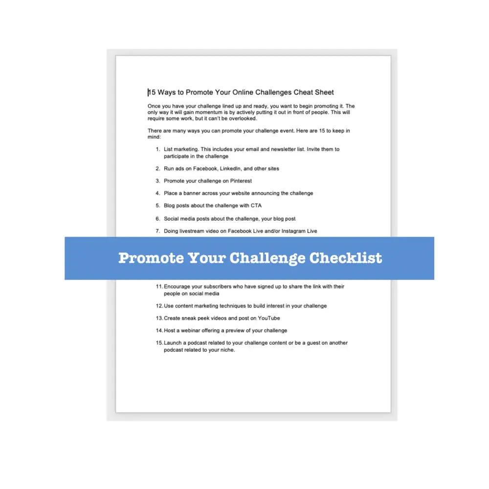 Online Challenge Templates    Guide with PLR Rights