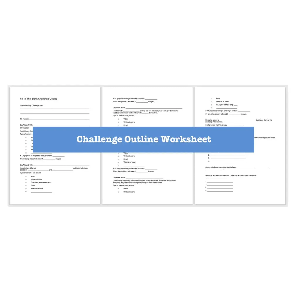 Online Challenge Templates    Guide with PLR Rights