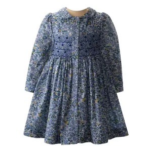 Petal Blossom Smocked Button-Front Dress