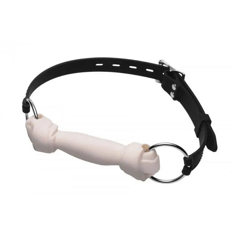 Silicone Bone-Shaped Gag, Tail Anal Plug, and Collar Puppy Play Set