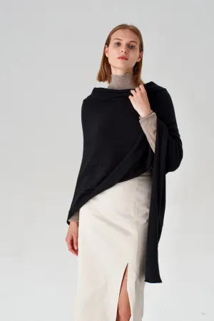 Pure Cashmere Travel Wrap - Black