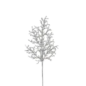 Pure Christmas Ice Branch Silver 55cm