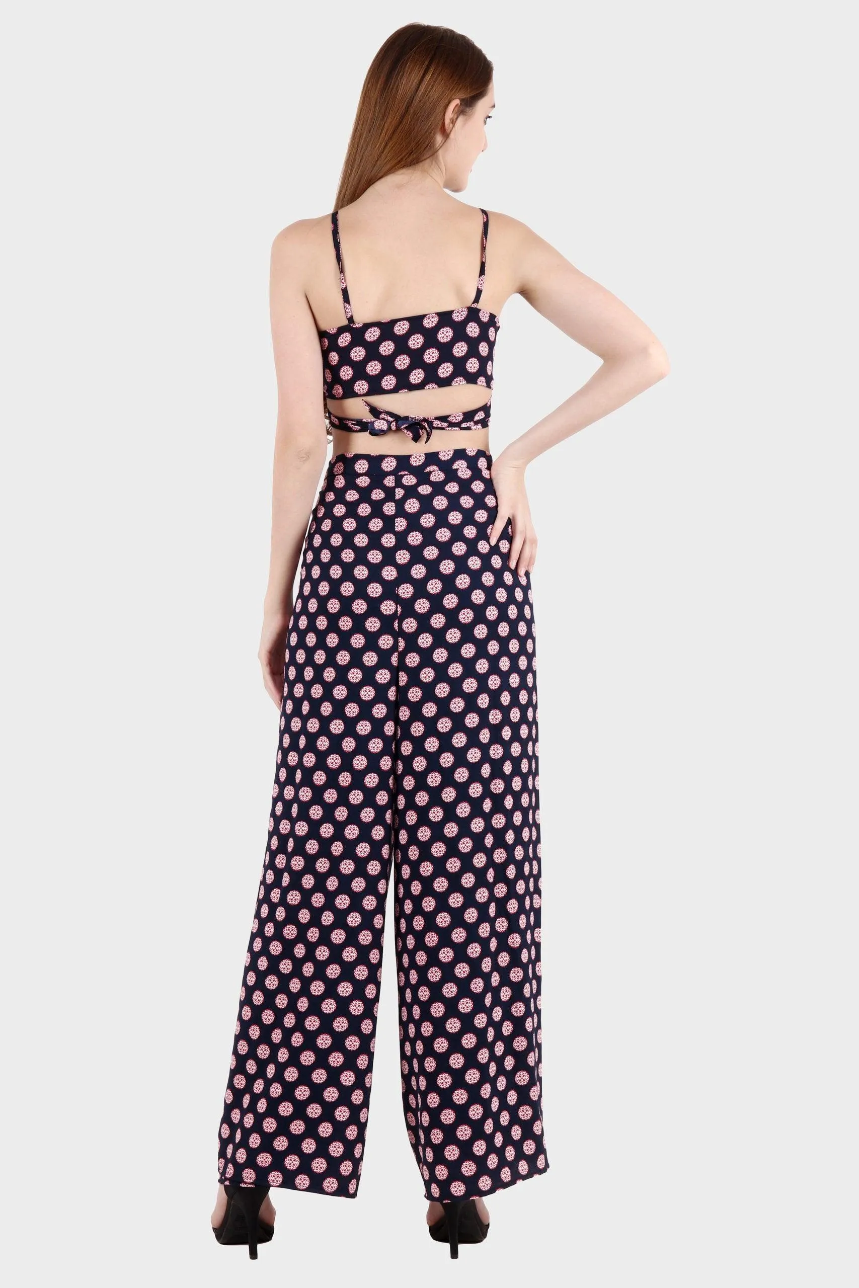 Purple Geometric Printed Multiwear Jumpsuit/Pant