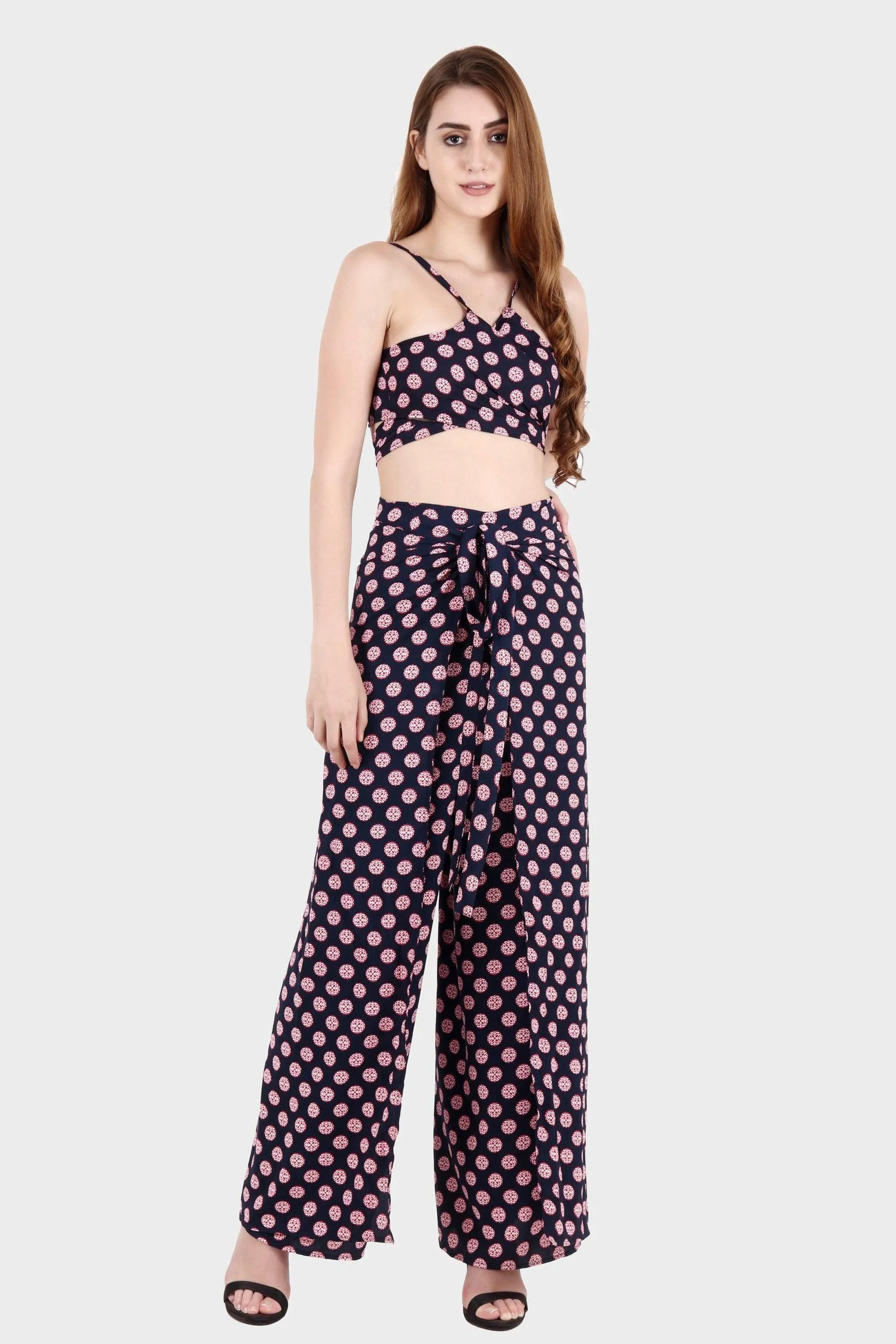 Purple Geometric Printed Multiwear Jumpsuit/Pant