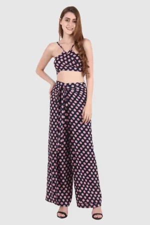 Purple Geometric Printed Multiwear Jumpsuit/Pant