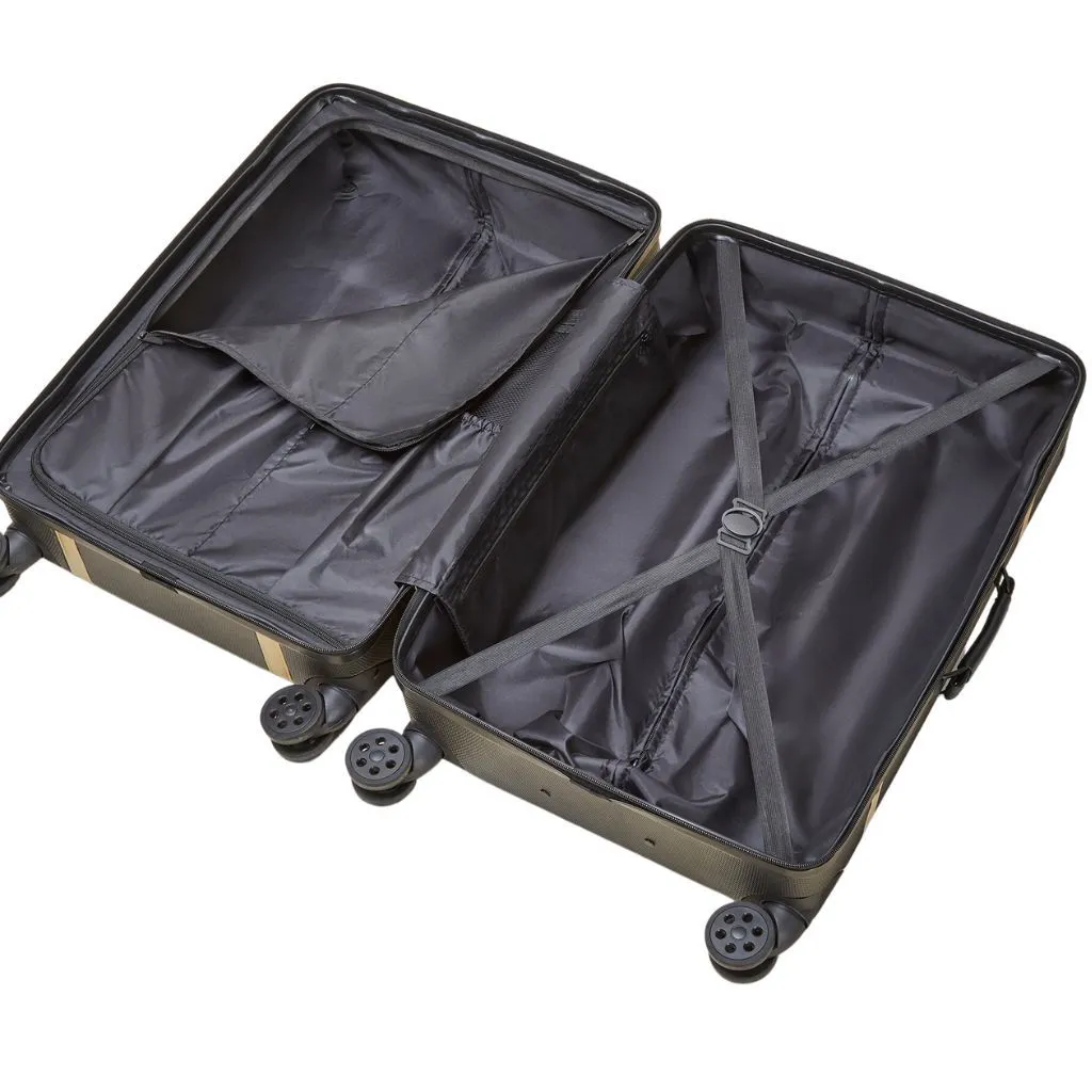 Rock Vintage 3 Piece Hardsided Luggage Set - Black/Gold