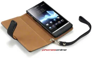 Sony Xperia P Wallet Case Black