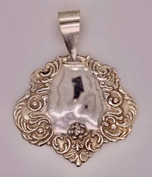 Sterling Silver Luggage Tag Pendant