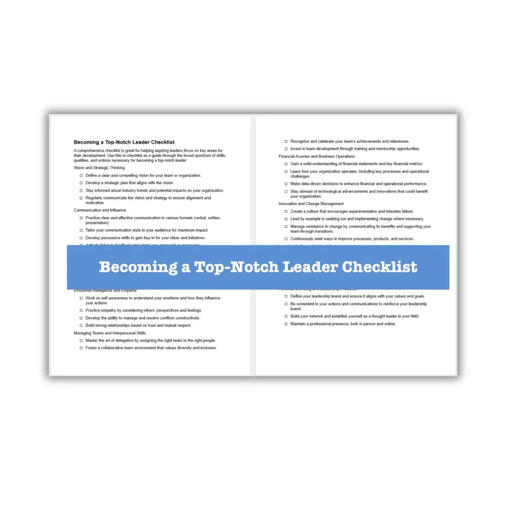 Top Notch Business Leader Guide   Templates