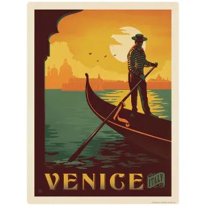 Venice Italy Canal Gondolier Vinyl Sticker